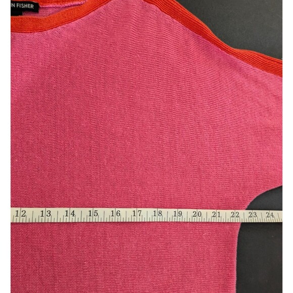 Eileen Fisher Women's LG Pink Organic Linen Boat Neck Sweater - Picture 6 of 7